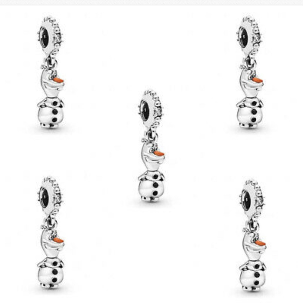 New Disney Olaf 925-White Gold Charm Bead - Picture 5 of 5